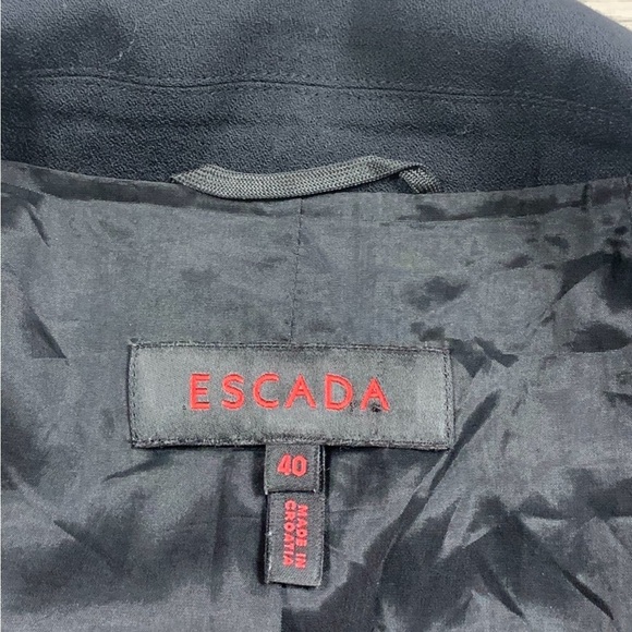 ESCADA Black Zipper Ruffle Blazer Jacket - Picture 4 of 11